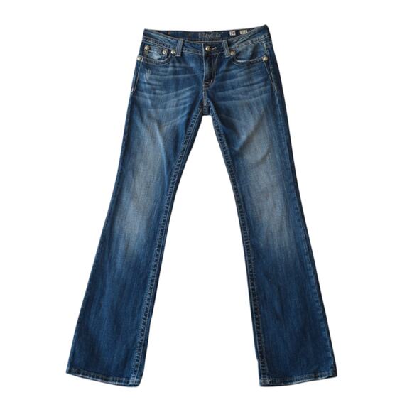 Miss Me Jeans Size 30 White Star Pocket Low Rise Bootcut Denim - Picture 2 of 9